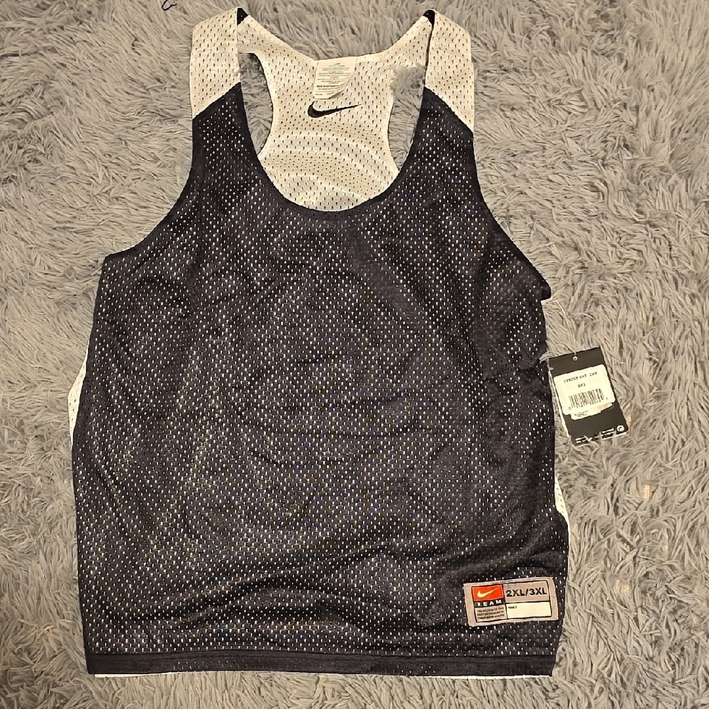 Nike Black and White Mesh Tank Top